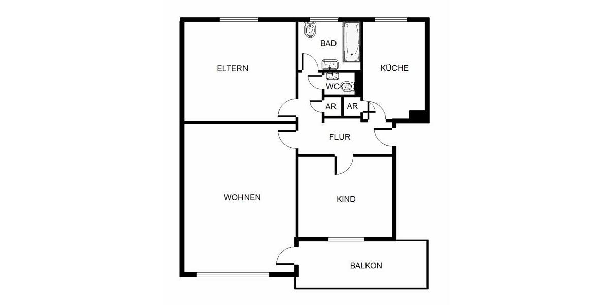 Etagenwohnung Neuss Furth-Mitte - 3 Zimmer, 75 m&sup2;, 901&euro; | Angebot:26381547
