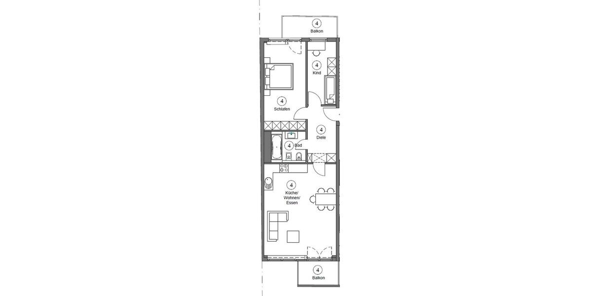 Etagenwohnung Köln Rodenkirchen - 3 Zimmer, 80 m&sup2;, 1.950&euro; | Angebot:26148787