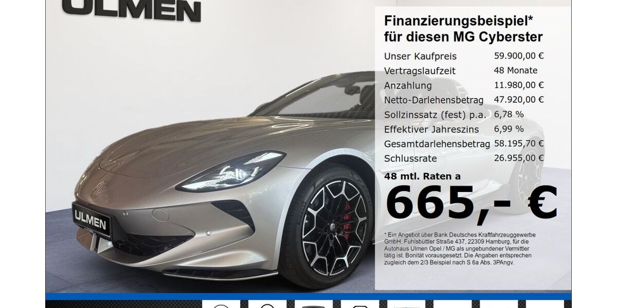 MG Cyberster 3.479 km 59.899 € Düsseldorf 40231