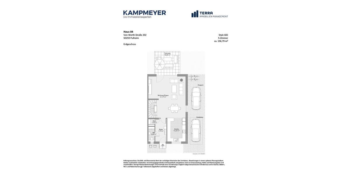 Doppelhaushälfte Pulheim - 5 Zimmer, 197 m&sup2;, 2.620&euro; | Angebot:25546569
