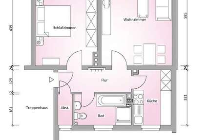 Wohnung Solingen Mitte - 2 Zimmer, 61 m&sup2;, 655&euro; | Angebot:26962868