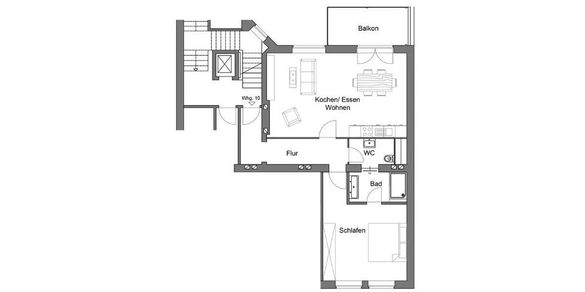 Etagenwohnung Düsseldorf Stadtmitte - 2 Zimmer, 71 m&sup2;, 1.175&euro; | Angebot:26236673