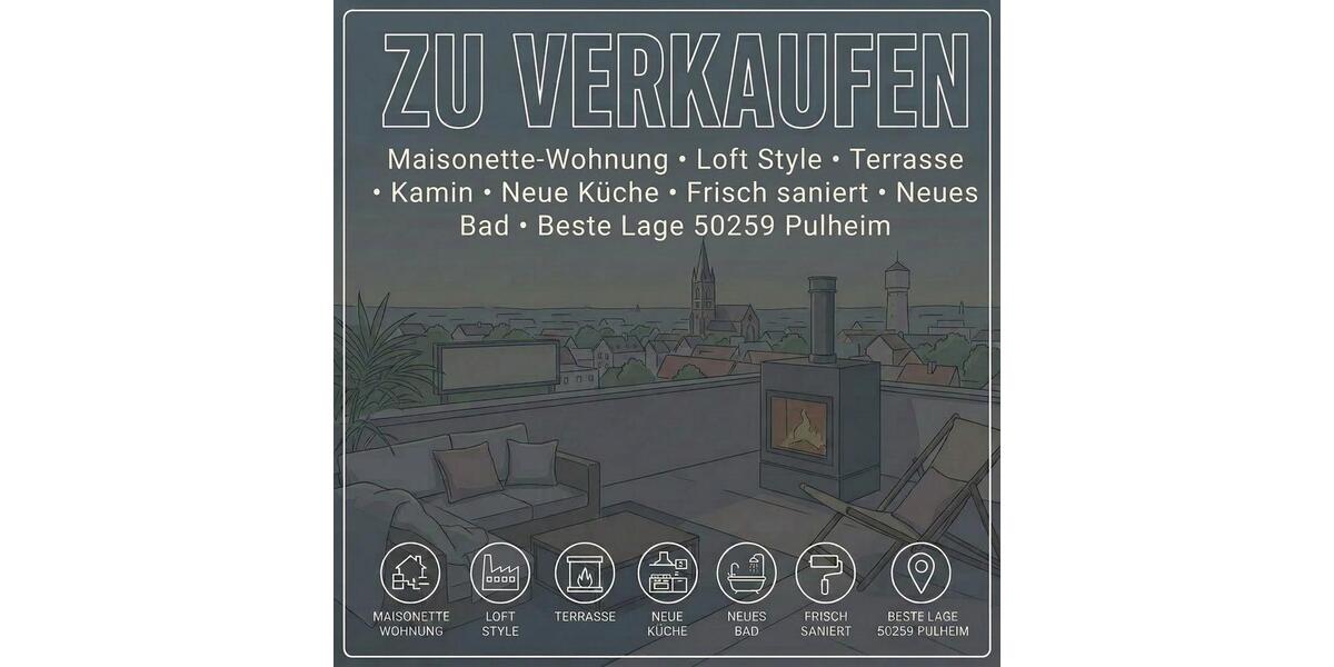 Maisonettenwohnung Pulheim - 2 Zimmer, 105 m&sup2;, 439.000&euro; | Angebot:26798638