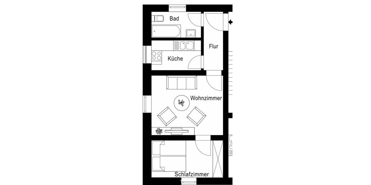 Etagenwohnung Leverkusen Alkenrath - 2 Zimmer, 40 m&sup2;, 650&euro; | Angebot:26374134