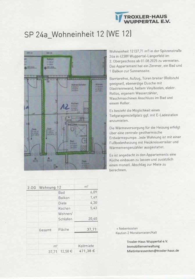 barrierefreies Appartement in Wuppertal-Langerfeld zimmer