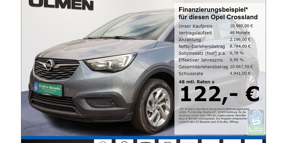 Opel Crossland (X) 94.480 km 10.980 &euro; Düsseldorf 40231
