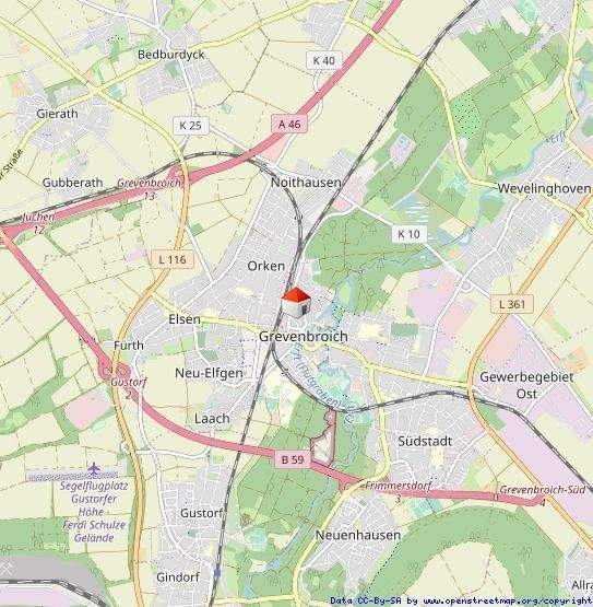 Top-Wohnung mit Aufzug, Klima, Balkon, Dachterrasse und Pkw-Stellplatz in Grevenbroich 4 zimmer