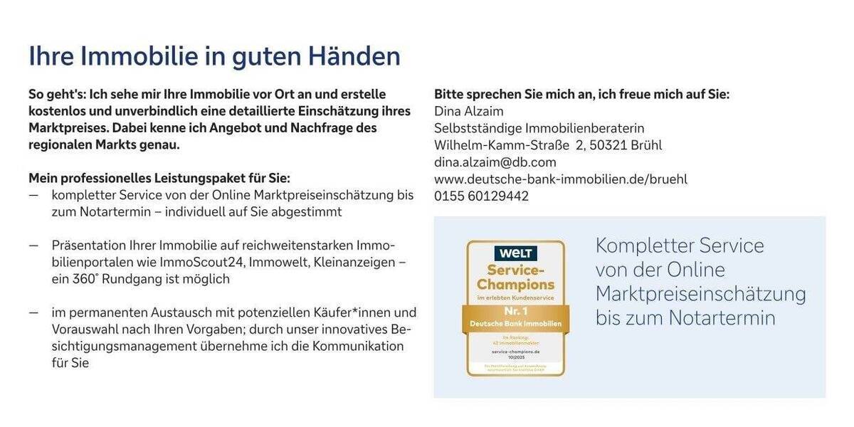 Etagenwohnung Hürth Efferen - 2 Zimmer, 53 m&sup2;, 264.000&euro; | Angebot:20109973