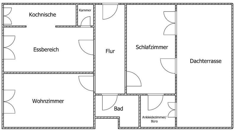 Etagenwohnung Düsseldorf Oberbilk - 3 Zimmer, 74 m&sup2;, 881&euro; | Angebot:25646818