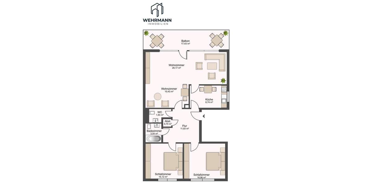 Gemütliches Zuhause in Frechen - lichtdurchflutet & mit großem Balkon 3 zimmer