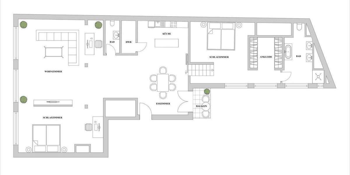 Direkt an der Königsallee - möblierte Wohnung, Pauschalmiete inkl. sämtlicher Kosten 4 zimmer