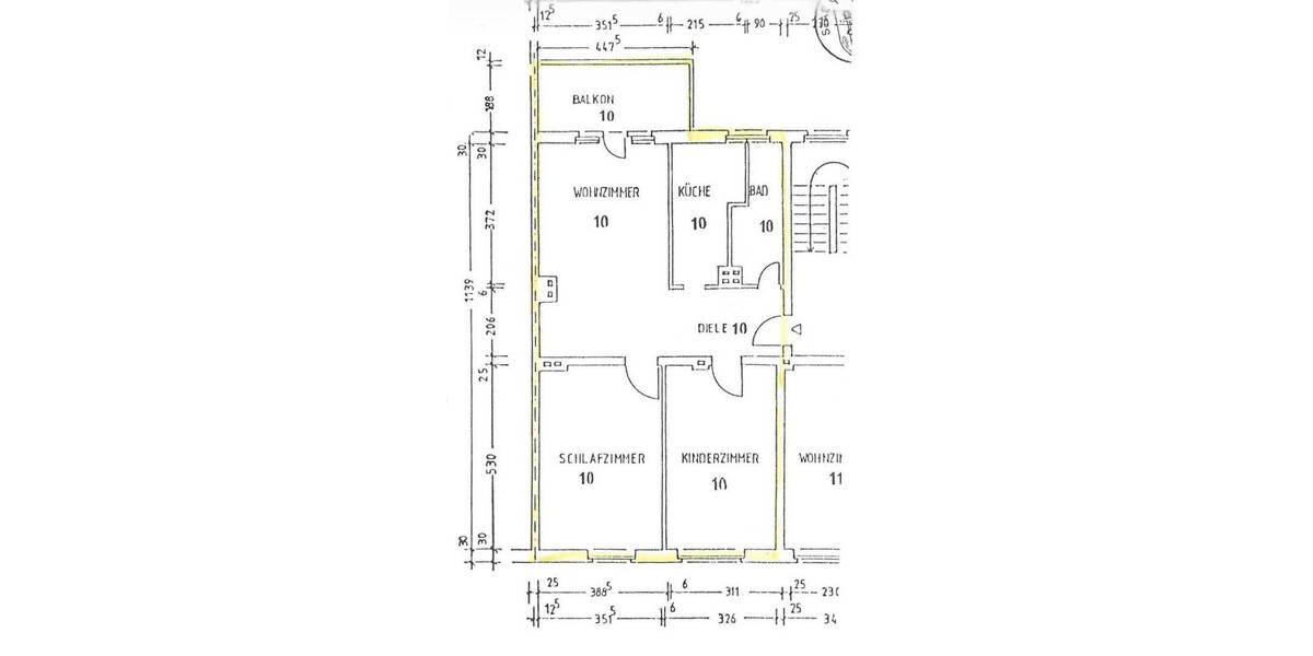 Etagenwohnung Düsseldorf Bilk - 3 Zimmer, 77 m&sup2;, 349.000&euro; | Angebot:26402212