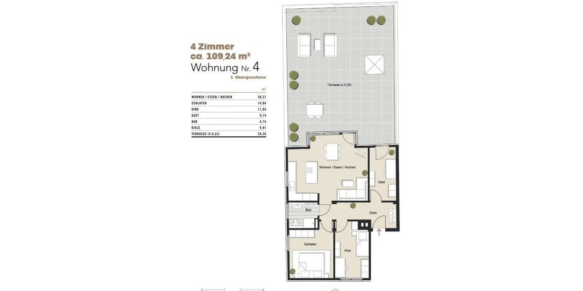 Etagenwohnung Köln Altstadt-Nord - 4 Zimmer, 110 m&sup2;, 840.000&euro; | Angebot:26401831