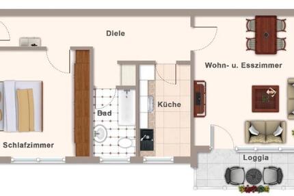 2 Zimmer Wohnung mit Balkon in Schlebusch 2 zimmer