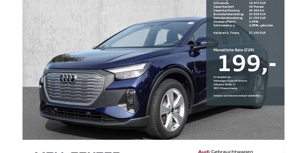 Audi Q4 e-tron 12.937 km 26.980 &euro; Düsseldorf 40474