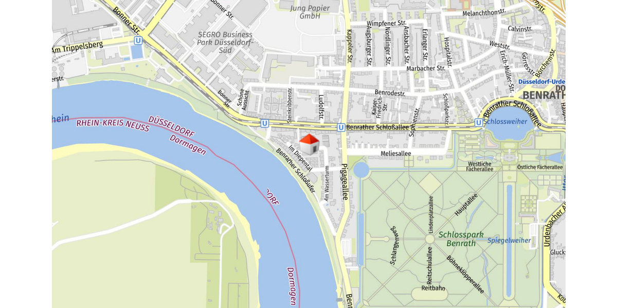 Charmantes Split-Level-Reihenendhaus in unmittelbarer Rheinnähe im Herzen von Düsseldorf-Benrath - Reihenendhaus Düsseldorf Stadtbezirk 9 | Angebot:27007603