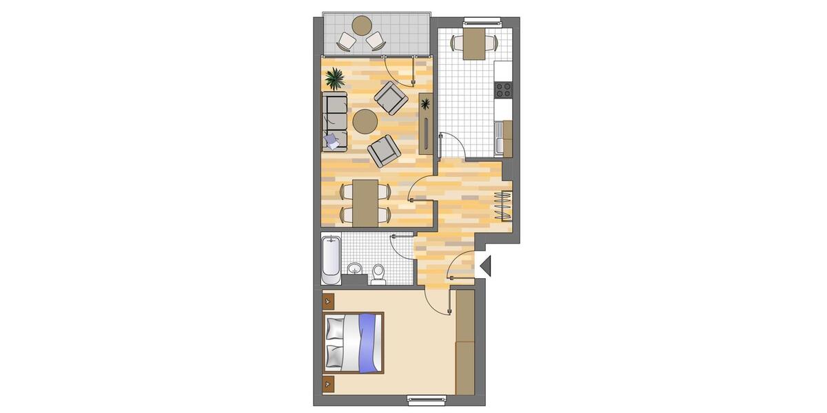 Etagenwohnung Neuss Erfttal - 2 Zimmer, 64 m&sup2;, 643&euro; | Angebot:26381516