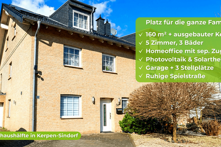 Raum für die ganze Familie – Doppelhaushälfte mit 160 m², ausgebautem Keller & PV in Kerpen-Sindorf - Haus Kerpen Buir | Angebot:27080307