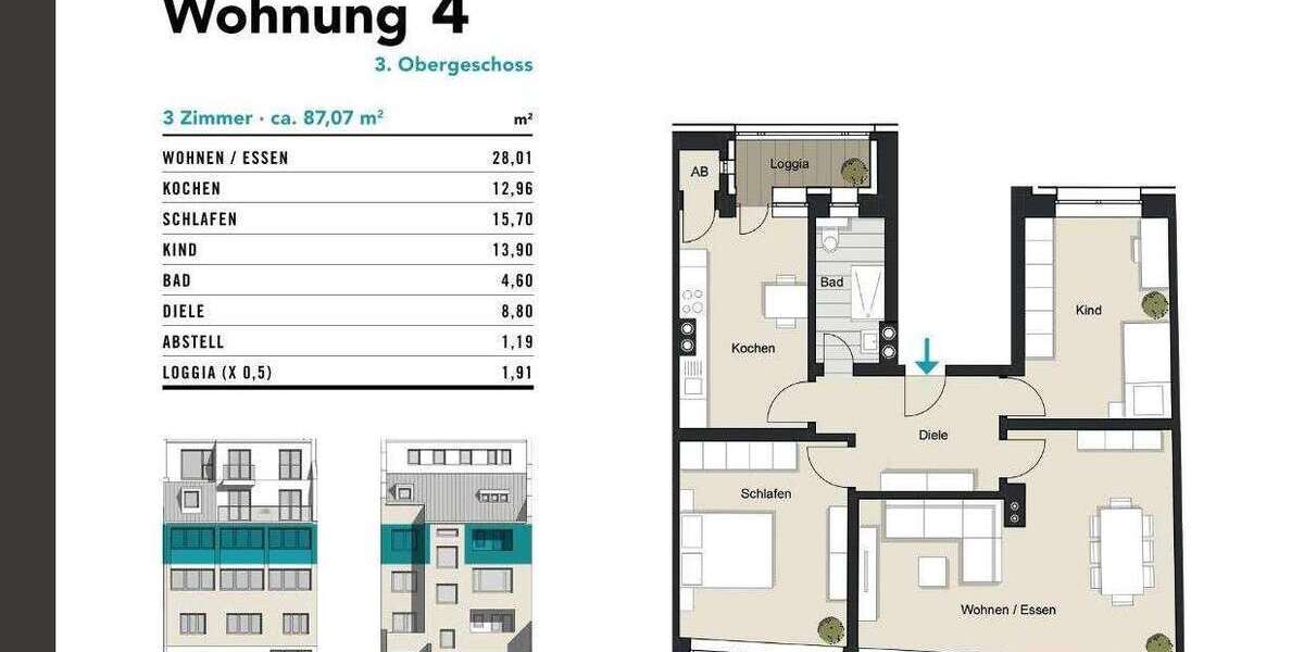 Wohnung zum Kaufen in Köln 579.000 € 87.07 m² 3 zimmer