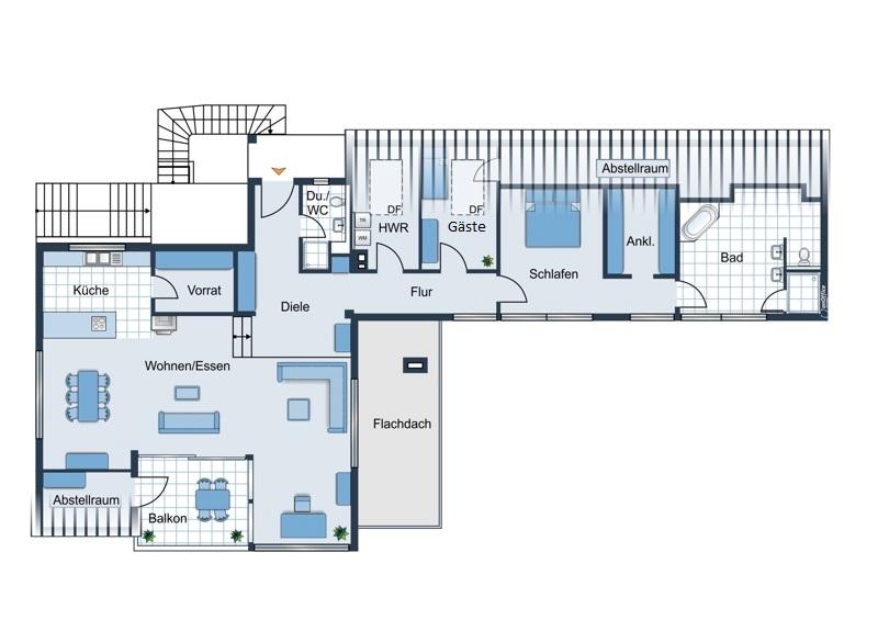 +++ 3439 - Architekten-Penthouse in begehrter Villenlage von GL-Hebborn +++ 4 zimmer