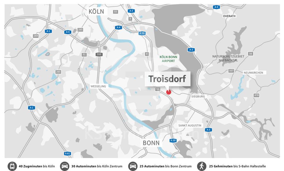 Etagenwohnung Troisdorf Altenrath - 3 Zimmer, 86 m&sup2;, 1.350&euro; | Angebot:25084524