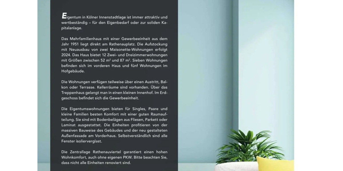Etagenwohnung Köln Neustadt-Süd - 3 Zimmer, 83 m&sup2;, 584.000&euro; | Angebot:26418024