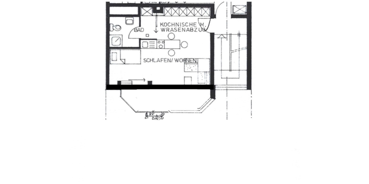 Helles Apartment im Dachgeschoss mit großem Balkon in Raderthal 1 zimmer