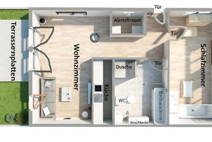 2-Zimmer-Wohnung mit Garten und Terrasse (Neubau) 2 zimmer